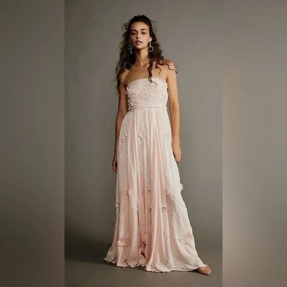 Free People Peach Size Small Rosa Maxi Dress